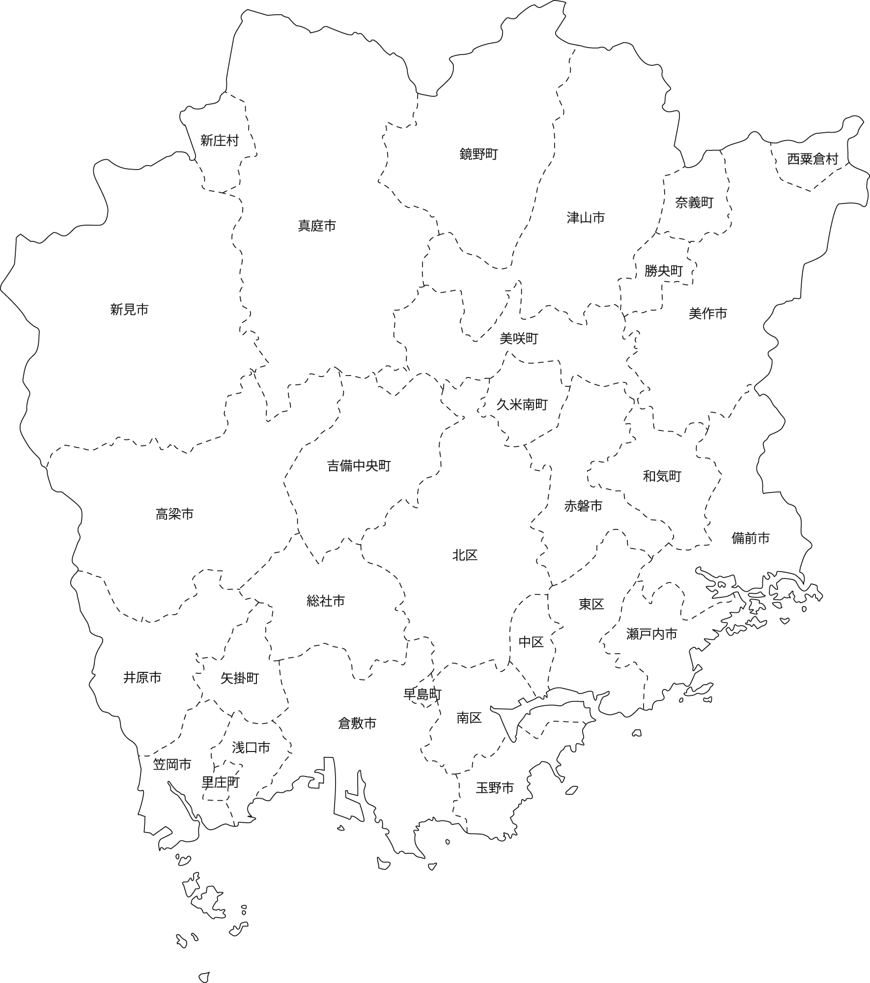 岡山県地図